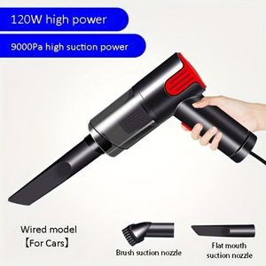 Aspiradora de Mano Inalámbrica Roja para Escritorio y Hogar, Aspiradora Portátil para Automóvil - Product Image 2