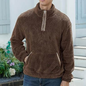 Sweat-shirt zippé en polyester/coton de haute qualité pour homme, streetwear, pull-over avec motifs imprimés et brodés, tendance décontractée - Product Image 4