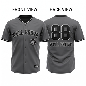 Camiseta de Béisbol Azul Rey de Poliéster 240 GSM con Paneles Laterales Personalizados, Bordado 3D en Tela Tackle Twill, Uniforme de Equipo Antibacterial de Secado Rápido - Product Image 2