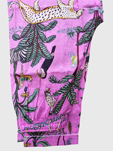Ensemble pyjama rose à imprimé animal pour femme, haut à manches longues et pantalon, vêtements de nuit - Product Image 2