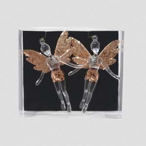 Adornos Navideños de Ángel de Plástico Acrílico Transparente de Alta Calidad, Decoraciones para Árboles de Navidad, Ángel Decorativo Color Champán - Product Image 3