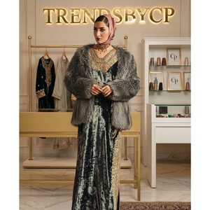 Premium Heavy Velvet Long <b>Kaftan</b> with Hand-Embroidered Zari Work | Modest Evening Dresses | Customizable Women's Ethnic Wear - Product Image 2