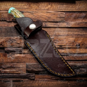 Custom Handmade Full Tang Hunter Camping <b>Knife</b> Pinecone Handle D2 Steel Utility OEM EDC <b>Knife</b> with Leather Sheath - Product Image 6