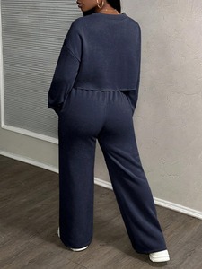 Ensemble de survêtement pour femme, coupe slim, coton et polyester, respirant, extensible, vêtements de sport, ensemble de sportswear - Product Image 3