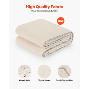 Telo Protettivo Multiuso in Tela 4x12 ft, 8oz, per Pittori, Protezione di Mobili e Pavimenti, Eleganti Coperture per Mobili da Pittori - Product Image 2