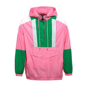 Chaqueta Cortavientos con Capucha para Hombre, Diseño Personalizado con Bloques de Color, Chaqueta Anorak con Logotipo Frontal, Resistente al Viento, de Secado Rápido, para Invierno - Product Image 1