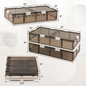 Set di 2 Contenitori di Plastica Impilabili con Ruote per Organizzazione Sotto il Letto - Product Image 6