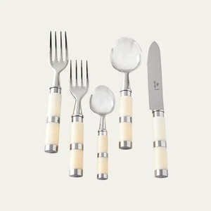 18/10 Mirrored Steel Resin Luxury European GOOD DESIGN Vintage Flatware <b>Set</b> Portability Wedding Spoons Metal Forks Uttar Pradesh - Product Image 1