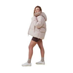Vestes matelassées classiques pour femmes, très vendues, avec capuche, logo, fermeture éclair, style décontracté - Product Image 2