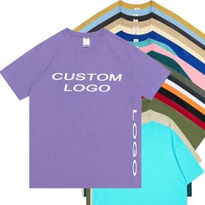 Camiseta de Verano de Algodón de Color Sólido, Corte Regular, Tendencia Versátil, Informal, Lisa, Neutral, de Manga Corta, 220g, de Secado Rápido y Transpirable - Product Image 2