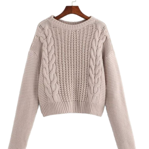 Women's Warm Chunky Knit Sweater Long Sleeve Soft Cozy Comfortable Relaxed Fit Casual Pullover Top with Classic Crew Neck - Product Image 5