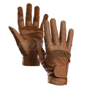 Gants d'équitation en cuir marron en gros, légers et durables, avec logo personnalisé, gants de performance unisexes - Product Image 1
