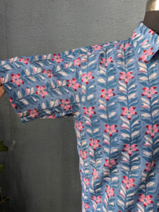 เสื้อเชิ้ตแขนสั้นพิมพ์ลายดอกไม้สำหรับผู้ชาย ปกคอพับ ผ้าฝ้ายระบายอากาศ สไตล์ฤดูร้อน - Product Image 5