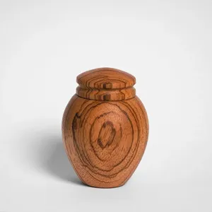Urna de cremación de madera hecha a mano, pequeño recipiente conmemorativo, patrón de madera natural, elegante soporte para cenizas, recuerdos tributarios. - Product Image 2