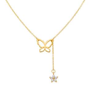 จี้รูปผีเสื้อเงินแท้เคลือบทอง - Product Image 3