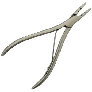 Quality 7 Inch Silver Stainless Steel Manual <b>Clamp</b> Hair Extension Pliers with Two Holes Keratin Instrument Set - Product Image 5