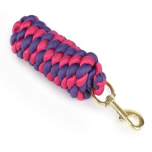 Premium Quality Hand Braided Dual Color Nylon Horse Lead Rope with Nickel Plated Brass <b>Snap</b> <b>Hook</b> - Product Image 4