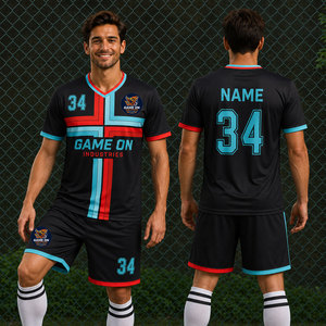 Ensembles de maillots de football/soccer personnalisés pour hommes, coupe classique, légers, imprimés par sublimation - Product Image 1