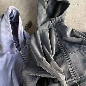เสื้อฮู้ดดี้ผู้ชายไซส์ใหญ่ สีพื้น ผ้าฟลีซ ซิปหน้า สวมใส่สบายๆ สำหรับฤดูใบไม้ร่วง ทรงปกติ ดีไซน์ถัก เสื้อฮู้ดดี้และเสื้อสเวตเตอร์ผู้ชาย - Product Image 3