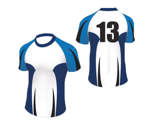 เสื้อกีฬาหลากสี แห้งเร็ว ไซส์ใหญ่ เสื้อรักบี้ชาย แขนครึ่ง คอตั้งสั้น แบบสั่งทำพิเศษ - Product Image 1