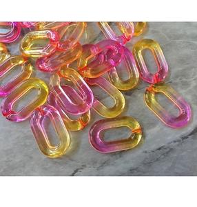 Cadena de Eslabones Cubanos de Plástico Acrílico Transparente para Decoración de Pared, con Hebilla de Cadena Abierta, para Joyería DIY - Product Image 2