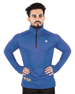 Haut d'entraînement personnalisé à demi-zip et manches longues, séchage rapide, tissu extensible, pour la gym, la course et le fitness - Product Image 1