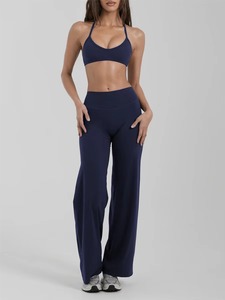 Yoga Fitness Workout Gym Active Custom Logo Sports Bra With <b>Flare</b> <b>Leggings</b> Set for Woman 2026 - Product Image 2