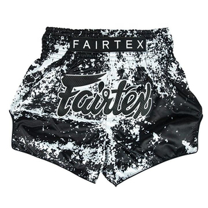 Shorts de boxe ajustés confortables 100 % polyester Fair Tex, élastiques, séchage rapide, anti-rétrécissement, logo avant, arts martiaux, MMA, grappling - Product Image 1