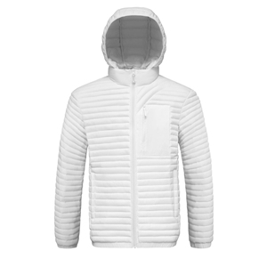 Blouson matelassé personnalisé pour homme en tissu à mémoire de forme, respirant, écologique, épais, pour l'hiver, vente en gros OEM avec capuche amovible - Product Image 2