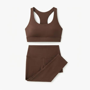 Conjunto Deportivo en Oferta, Pantalones de Yoga Cortos, Sólidos, de Cintura Alta, con Sujetador Deportivo, Traje de Yoga sin Costuras para Mujer, Conjuntos de Fitness para Gimnasio - Product Image 1