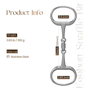 Snaffle Bit Stainless Steel with Copper <b>Silicon</b> Brass Eggbutt and D-Ring Jointed Loose Ring Horse Tack Equestrian Training Bits - Product Image 4