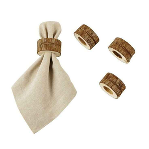 Porte-serviettes en bois faits à la main avec texture de bois naturel pour dîner en famille, mariage et événements spéciaux - Product Image 4