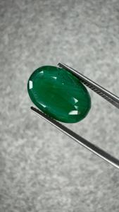 Émeraude naturelle de 4,27 carats, provenant de la mine de Zambie, de forme ovale, vert profond, pierre précieuse pour bague de luxe, pendentif, bijoux personnalisés - Product Image 2
