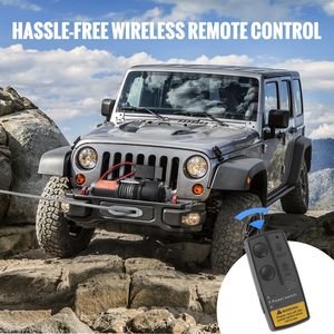 12V 4500 lb Load Capacity <b>Electric</b> Winch with 1/4 X 39ft Nylon Rope IP55 Wireless Handheld Remote for <b>ATV</b> UTV Haw - Product Image 6