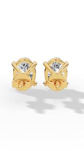 Boucles d'oreilles solitaires ovales rafraîchies à quatre griffes en diamant de laboratoire, or 10 carats, bijoux de luxe, fournisseur en gros - Product Image 6