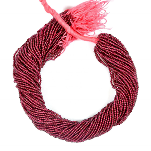 Piedras preciosas sueltas de granate natural, cuentas de forma redonda lisas pequeñas de 2mm para hacer joyas, piedras preciosas Rondelle - Product Image 2