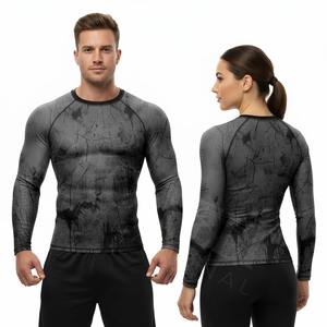 T-shirt de compression à manches longues pour Jiu Jitsu No-Gi, Rashguard d'entraînement de fitness, séchage rapide, extensible, hautement élastique - Product Image 3