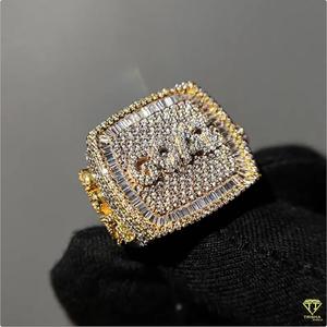 Anillo Personalizado de Plata de Ley 925 Chapado en Oro con Diseño de Animal Helado Estilo Hip Hop para Bar, Joyería Unisex para Hombre - Product Image 2