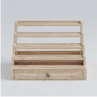 Présentoir à vernis à ongles en bois multi-niveaux, écologique, avec tiroir, design minimaliste, gain de place, multifonctionnel, pour table ou armoire
