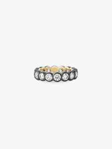 Bague d'éternité empilable en diamant de laboratoire taille ronde, sertie clos, en or massif 14K 18K, alliances noircies, prix d'usine, vente en gros - Product Image 1