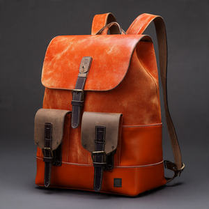 Mochila de Cuero Genuino con Cordón, Forro de Poliéster, Impermeable, Ecológica, Gran Capacidad, Unisex, para Gimnasio y Deportes - Product Image 1