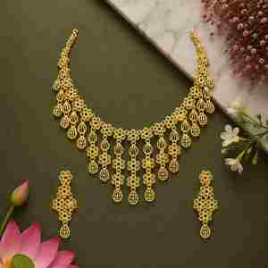 สร้อยคอทองชุบแบบขายส่ง ทอง 14K 18K 24K ลายตุรกี ชุดเครื่องประดับแบบดั้งเดิมสไตล์ดูไบ ชุดสร้อยคอแฟชั่น - Product Image 3