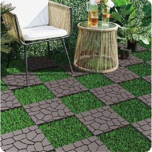 Nuove Piastrelle per Patio da 12 Pollici con Texture Effetto Pietra, Moduli a Incastro Fai-da-Te per Installazione Rapida e Semplice, Piastrelle per Pavimenti e Cortili - Product Image 2