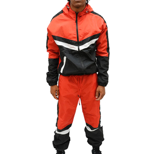 Survêtement réfléchissant imperméable pour homme, veste coupe-vent et pantalon, streetwear, techwear, logo personnalisé, OEM, en gros - Product Image 1