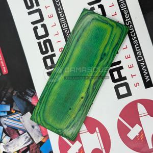 Escamas de Madera de Abedul Laminada Verde Esmeralda para Mangos de Cuchillos, Par de Resinas Verdes y Amarillas Vibrantes para Cuchillos Personalizados - Product Image 6