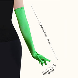 Gants longs d'opéra pour femmes de qualité supérieure en polyester satiné doux, couleur et taille personnalisées pour les soirées et les mariages - Product Image 3