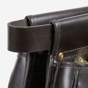 Bolsa de cartuchos de cuero vacuno de primera calidad con cinturón que contiene 100 cartuchos, duradera y cómoda para cazadores. - Product Image 2