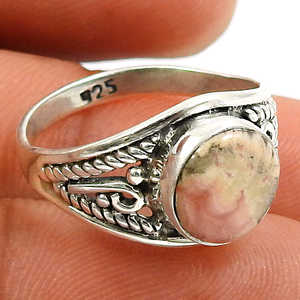 Bague pour homme en argent sterling 925 pur avec pierre précieuse rhodochrosite naturelle, bague de mariage, bague de pouce, bijoux bohèmes - Product Image 2
