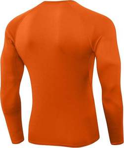 <b>Men's</b> Full Sleeve <b>Compression</b> <b>Shirt</b> Orange Spandex/Polyester Sublimation Printed Breathable Quick Dry Sport Top Rash Guard Front - Product Image 4
