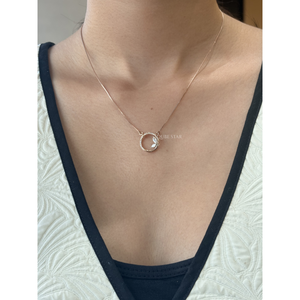 Collar con Colgante Circular de Diamante Cultivado en Laboratorio de Primera Calidad, 0.25 Ct, Oro de 14K, Diseño Abierto de Lujo, Joyería Fina para Mujer, para Bodas y Fiestas - Product Image 1